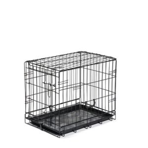 Master Paws® Small Wire Dog Kennel - 24 x 17 x 20 Give your dog a safe place to go with Master Paws Single Door Crate. Whether you're away or crate training, Master Paws is safe and secure with a slide-bolt latch for maximum security. Assembly is easy and does not require any tools - simply unfold and lock in place. Master Paws Dog Crate also comes with convenient carrying handles for easy portability and a ABS plastic pan. Master Paws offers Single Door Dog Crates in multiples sizes for dogs ranging in weight from 11 pounds to 90 pounds.