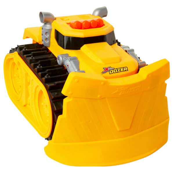 Motorized Extreme Bulldozer Toy Truck for Toddler Boys & Kids Who Love Construc [EXTREME POWER] – This motorized extreme bull dozer construction vehicle for kids can push or pull up to 200 pounds! For heavy objects, place them on a WHEELED PLATFORM (wagon or chair) on a FLAT and HARD FLOOR [ALL TERRAIN ACTION] – plows through dirt, wood, rocks, and toys like Legos or building blocks! With extra tough rubber tracks for maximum traction, easily conquer any difficult terrain with this heavy duty Electronic construction toy [XTREME FUN] – works indoors & outdoors so your child can get off the couch and have hours of fun plowing anything in this toy bulldozer truck's path [LIGHTS & SOUNDS] – Press down on dozer's siren to activate LED electronic lights & sounds and begin bulldozing! Press siren again to quickly and safely stop the bulldozer [XTREME DURABILITY] – this big toy bulldozer for boys is an absolute beast! Heavy duty bulldozer weighs over 8 lbs (3.6kg) and measures 15.2 inches (385mm) in length, 11.1 inches (282mm) in width, and 9.4 inches (239mm) in height [EASY TO USE] – simple One button activation & one directional (forward only) – for extra safety, dozer automatically stops on its own – hit the button to start it going again – requires 6 C alkaline batteries (not included)