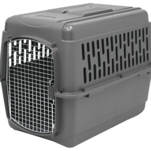 Plastic Pet Carrier - 36 x 25 x 27 Strong, durable carrier made with reinforced plastic Ventilated on all sides for maximum pet comfort Airline approved both domestically and internationally Features an easy-to-use, secure door Easy assembly with no tools required Made in the USA with US and global parts Color May Vary