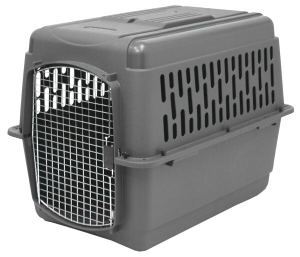 Plastic Pet Carrier - 40 x 27 x 30 Strong, durable carrier made with reinforced plastic Ventilated on all sides for maximum pet comfort Airline approved both domestically and internationally Features an easy-to-use, secure door Easy assembly with no tools required Made in the USA with US and global parts Color May Vary