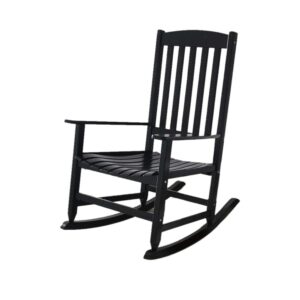 Backyard Creations Black Wood Rocking Patio Chair