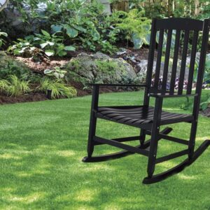 Backyard Creations Black Wood Rocking Patio Chair