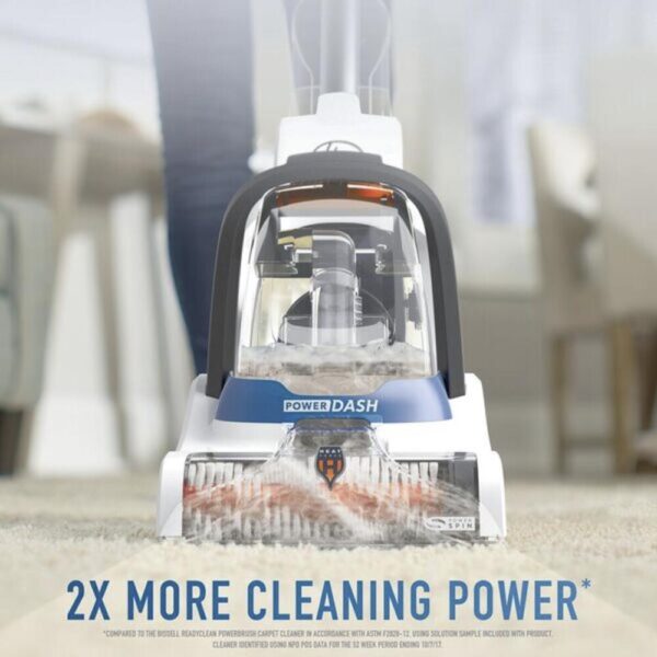 Hoover® PowerDash Pet Compact Upright Carpet Cleaner The Hoover® PowerDash Pet Carpet Cleaner easily tackles pet messes and everyday stains while delivering two times more cleaning power than the leading lightweight carpet cleaner. The new PowerSpin Pet Brush Roll provides a powerful clean for high traffic areas and small spaces. The easy-to-use compact and lightweight design makes it perfect to clean and store anywhere. Plus, the PowerDash is designed with HeatForce technology, to deliver even faster drying for any space.