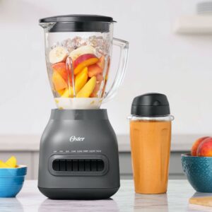 Oster Easy-to-Clean Blender with Dishwasher-Safe Glass Jar with a 20 oz. Blend-n-Go Cup 6