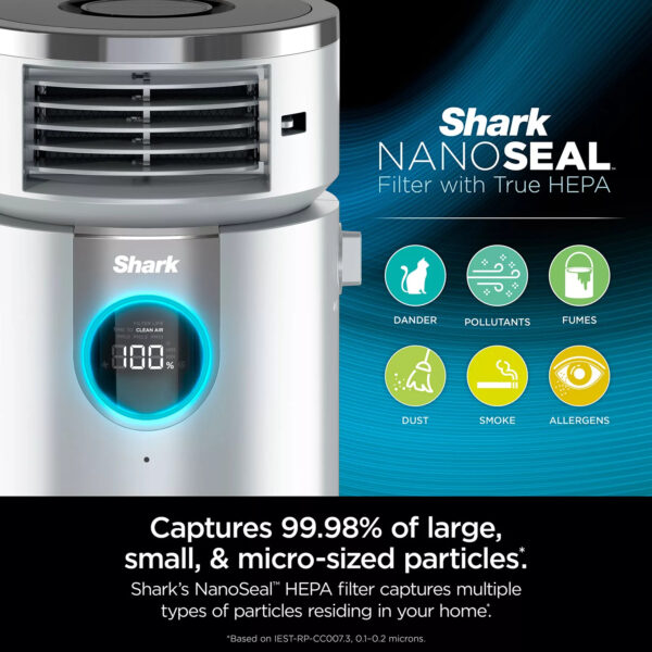 Shark 3-in-1 Air Purifier, Heater & Fan with NanoSeal HEPA, Cleansense IQ, Antimicrobial & Odor Lock, for 500 Sq. Ft, White, HC455 13