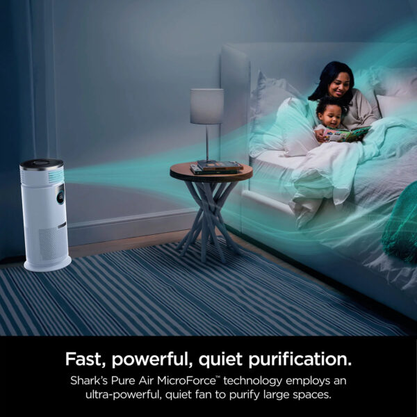 Shark 3-in-1 Air Purifier, Heater & Fan with NanoSeal HEPA, Cleansense IQ, Antimicrobial & Odor Lock, for 500 Sq. Ft, White, HC455 13